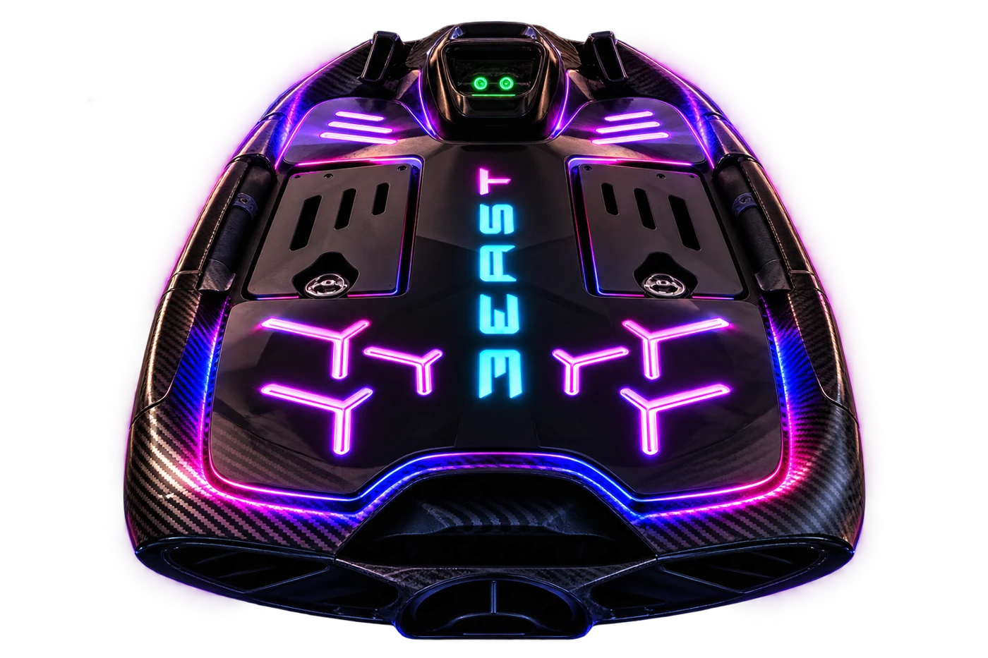 Mo-Jet BEAST dive jet visualization with custom multicolored DEXLIT lighting.